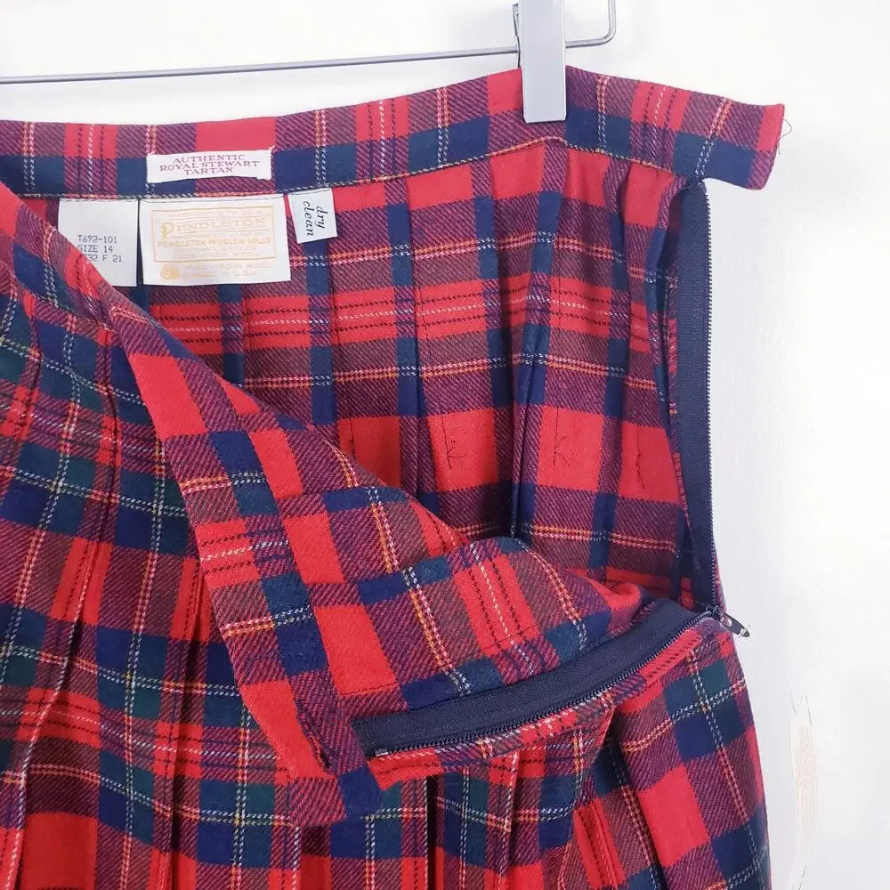 Vtg. Pendleton Authentic Royal Stewart Tartan Plaid Skirt 100% Wool U.S.A. NWT